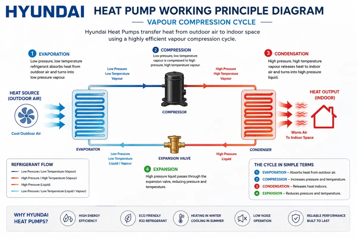 How Does a Heat Pump Work? Working Principle & Key Components | Hyundai