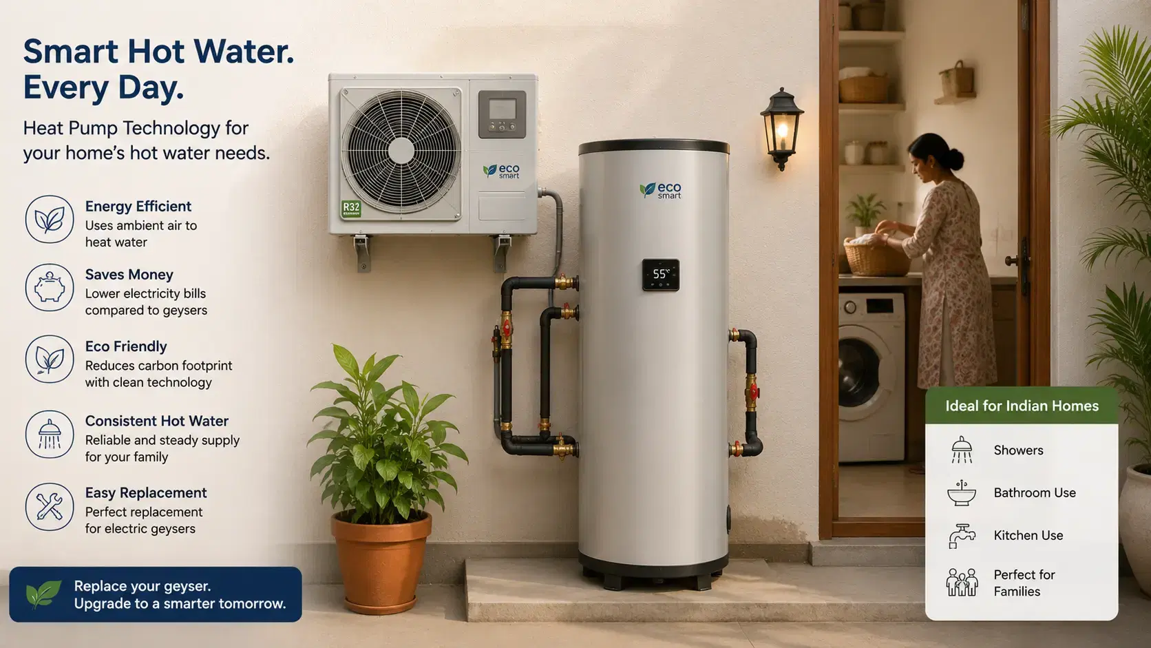 Hot Water Heat Pump Lifestyle Photo
